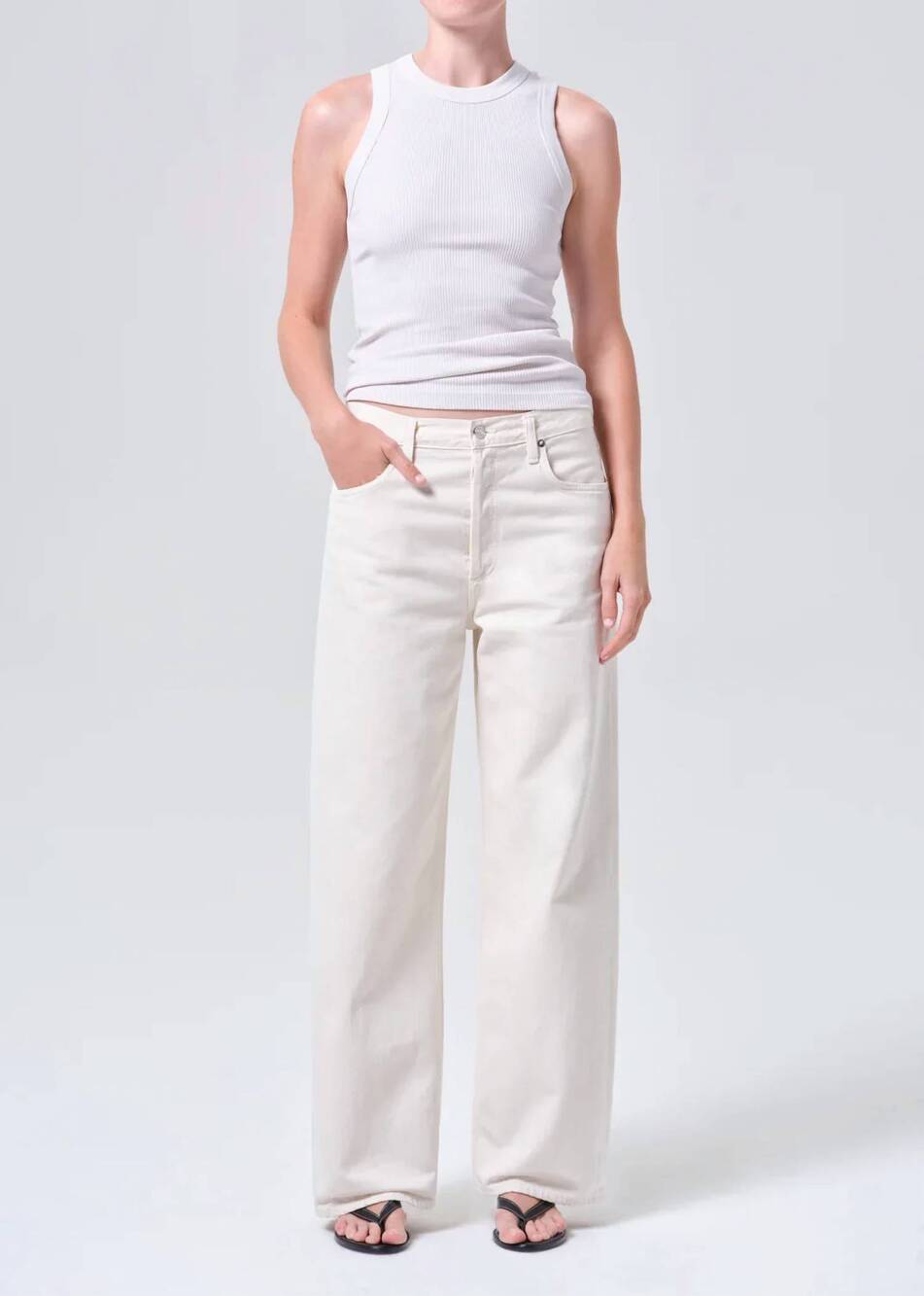 NEW AGOLDE women's low slung baggy jeans in brown rice